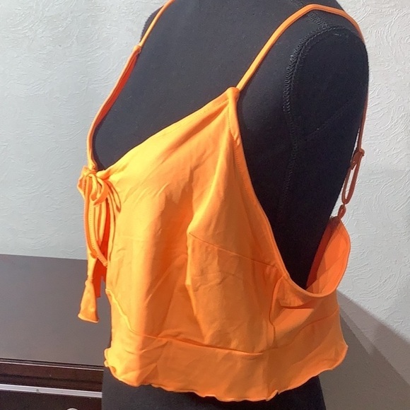 Divided by H&M NEW - Sz XL - skinny flowy summer top - tied adjustable front - Picture 5 of 7